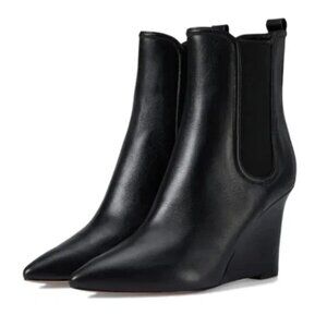 Veronica Beard Iluska NWT New Black Wedge Ankle Boots Sz 7